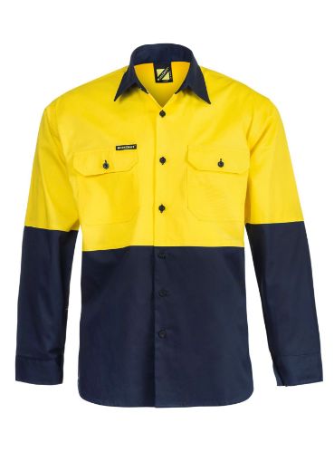 Picture of FIRST AID: WorkCraft LIGHTWEIGHT VENTED COTTON SHIRT-LS